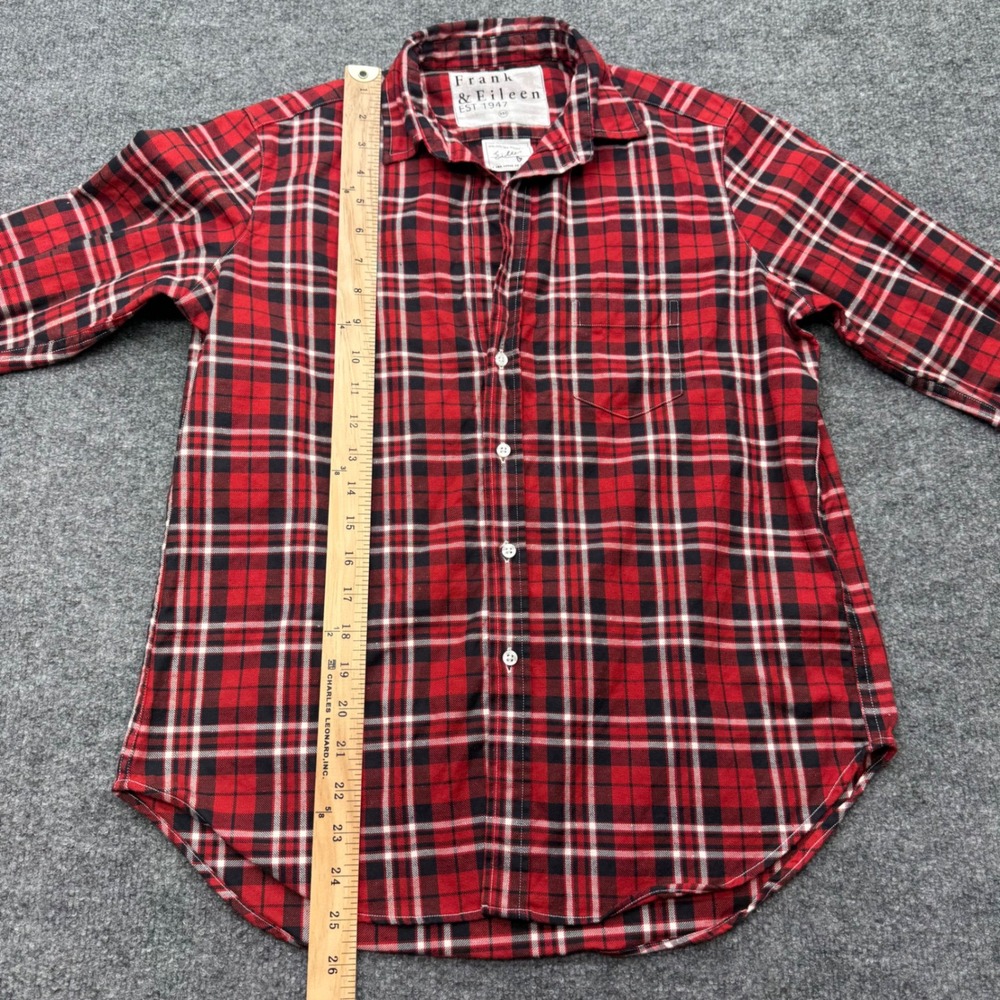 Frank & Eileen Eileen Red Black Plaid Flannel Button Down Shirt XXS - Picture 3 of 8